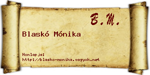 Blaskó Mónika névjegykártya